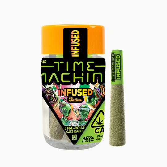 Time Machine - Banana Runtz Sativa Infused Pre-Roll .5g 5-Pack (2.5g) - 1