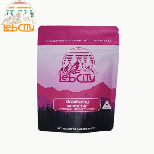 LebCity Extracts - Strawberry 500 MG THC Infused Gummy - 1
