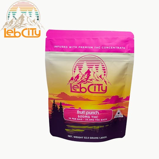 LebCity Extracts - Fruit Punch 500 MG THC infused Gummy - 1