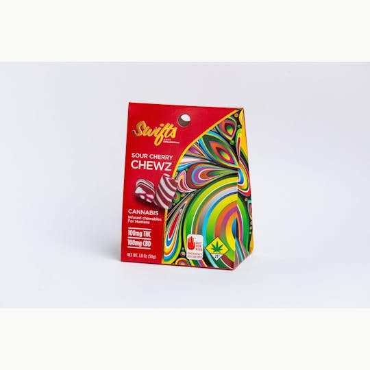 Swifts Edibles - Swifts Chewz Sour Cherry 1:1 CBD 200mg - 1