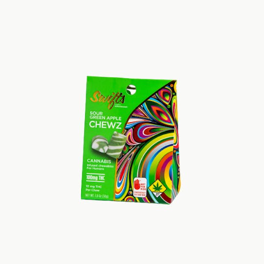 Swifts Edibles - Swifts Chewz Sour Green Apple 100mg - 1