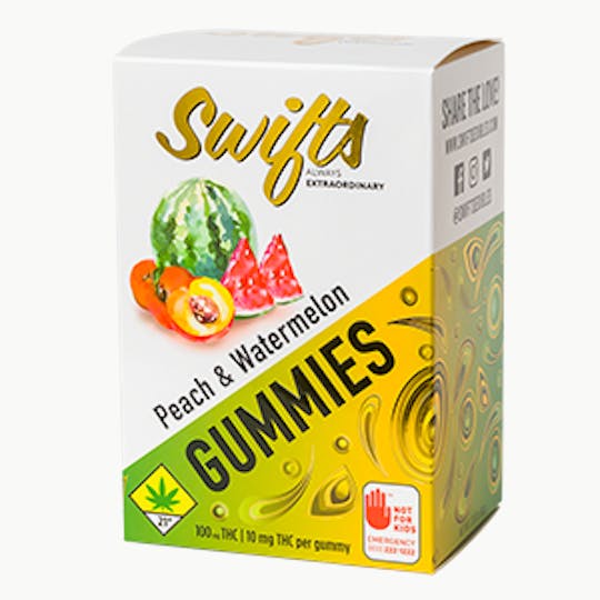 Swifts Edibles - Swifts Gummies Peach and Watermelon (25:1) CBD - 1