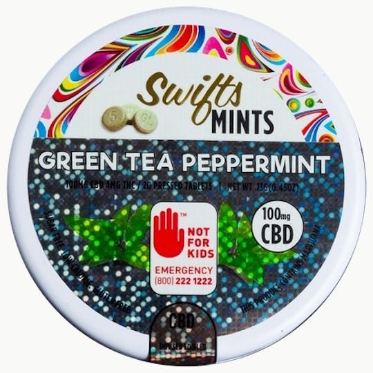 Swifts Edibles - Swifts Mints Green Tea & Peppermint CBD 100mg - 1
