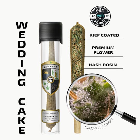 APE Premium Cannabis Corp - WEDDING CAKE – Prerolls Hash Rosin Infused + kief 1.3g - 1