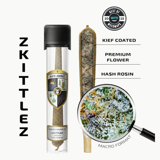 APE Premium Cannabis Corp - ZKITTLEZ – Prerolls Hash Rosin Infused + kief 1.3g - 1