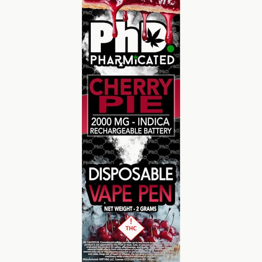 Pharmicated - PhD Disposable Vape Cart-2000 mg - Cherry Pie (I) - 1