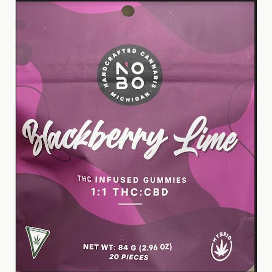 NOBO - NOBO | Blackberry Lime 1:1 | Gummies | THC 200mg:200mg CBD 20pk - 1