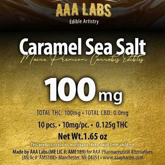 AAA Pharms - Caramel Sea Salt Bar - 100mg THC - 1