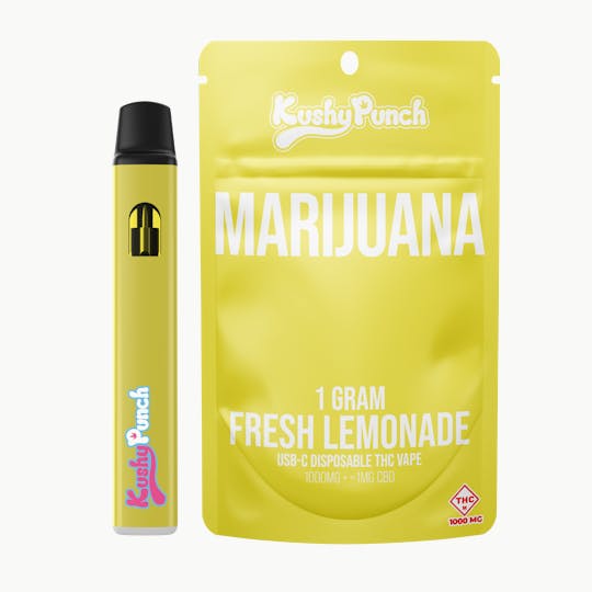 Kushy Punch - 1G Kushy Punch Vape - Fresh Lemonade - 1