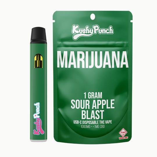 Kushy Punch - 1G Kushy Punch Vape - Sour Apple - 1