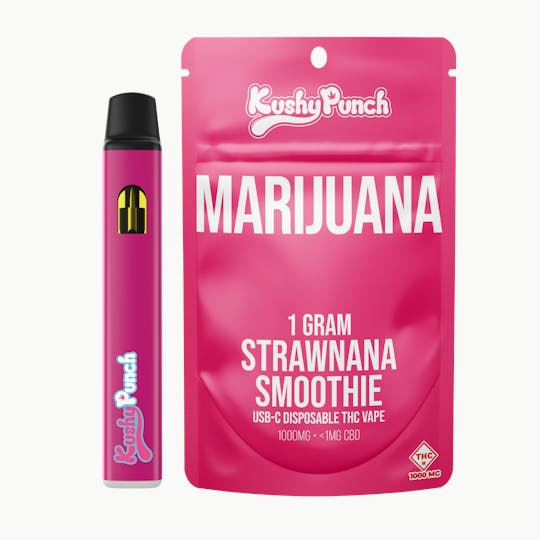 Kushy Punch - 1G Kushy Punch Vape - Strawnana Smoothie - 1