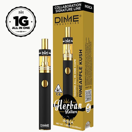 Dime Industries - Pineapple Kush 1000mg All in One Device | Herban Kulture Collaboration - 1