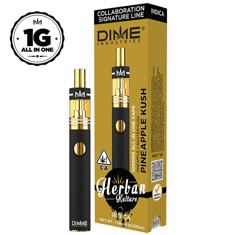 Dime Industries Pineapple Kush Collab Disposable 1000MG disposable