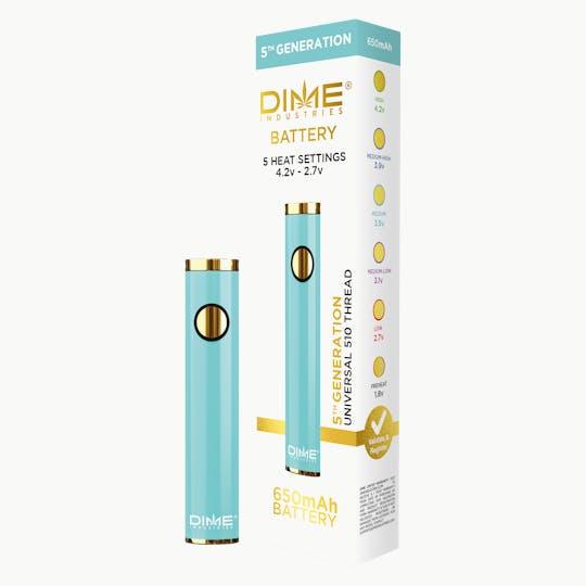 Dime Industries - Dime Industries 5th Generation 510 Thread Battery - Aqua Blue (2023) - 1