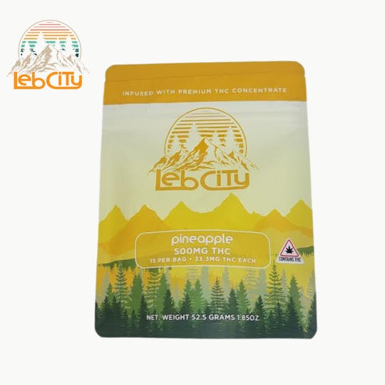 LebCity Extracts - Pineapple 500 MG THC Infused Gummy - 1