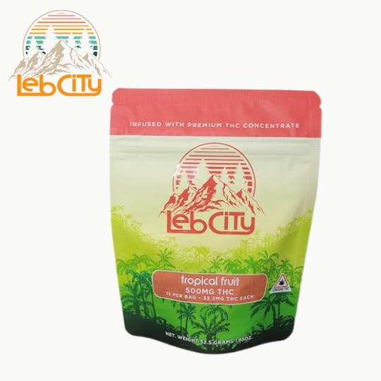 LebCity Extracts - Tropical Fruit 500 MG THC Infused Gummy - 1