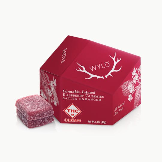WYLD - *HIGH DOSE* Raspberry Sativa Enhanced Gummies | 300mg - 1