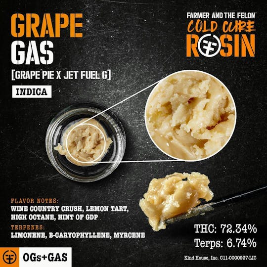 Farmer and the Felon - Farmer and the Felon | Grape Gas - Cold Cure Rosin 1G - 1