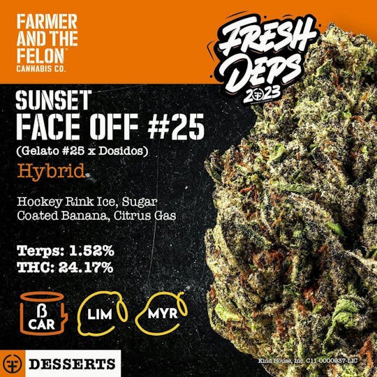 Farmer and the Felon - Farmer and the Felon | Flower Sunset Face Off #25 1/8oz - 1