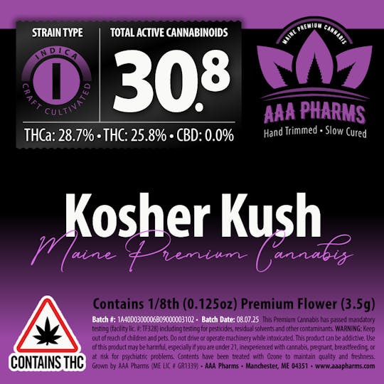 AAA Pharms - Kosher Kush - Premium Flower - 1