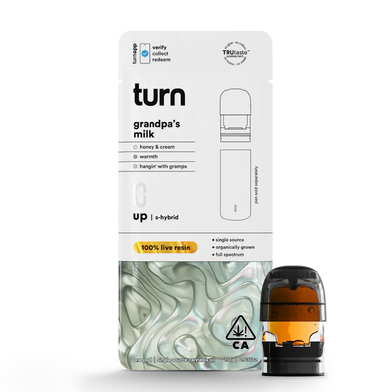 turn Grandpa's Milk Live Resin Pod 1g pod