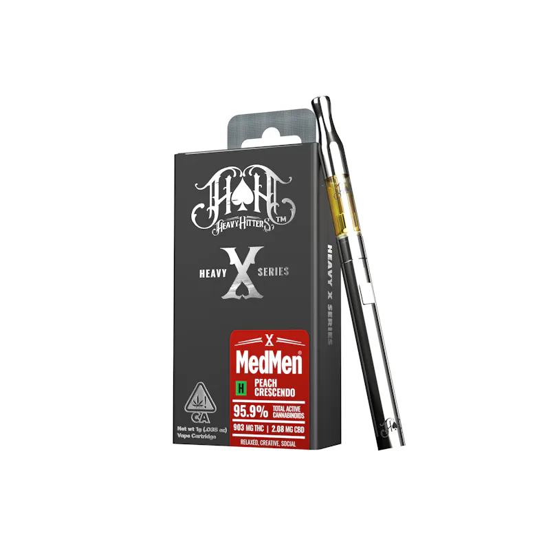 Heavy Hitters MM: Peach Crescendo Hybrid-Ultra Extract High Purity Oil-1G VapeCartridge cartridge