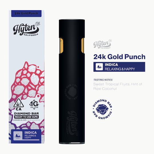 Hyten Company - 24k Gold Punch - 1g Live Diamond Bar - 1