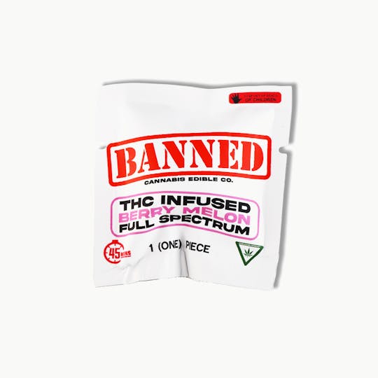 Banned Edible Co - BERRY MELON SINGLE GUMMY 100MG - 1