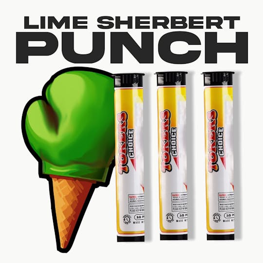 Tokers Choice - LIME SHERBERT PUNCH | 1 GRAM PREROLL - 1