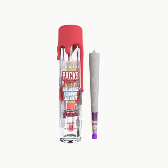 Packwoods - BLACK CHERRY GELATO | Packs Glones - Infused Glass Cone Joint | 1.5G - 1