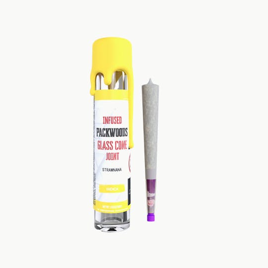 Packwoods - STRAWNANA | Packs Glones - Infused Glass Cone Joint | 1.5G - 1