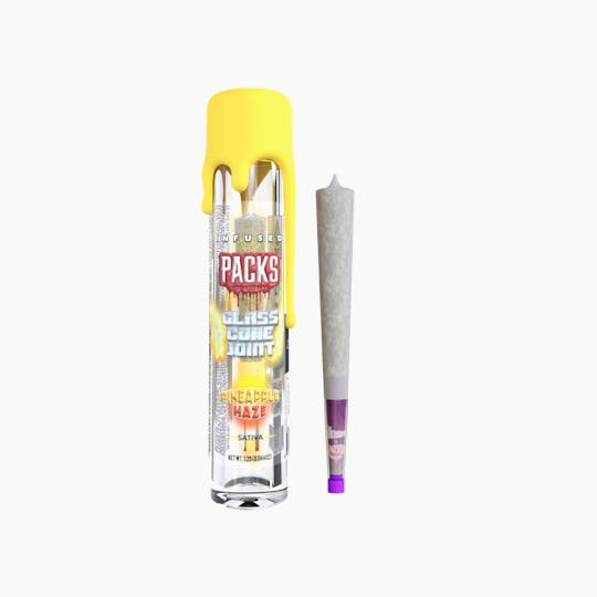 Packwoods - PINEAPPLE HAZE | Packs Glones - Infused Glass Cone Joint | 1.5G - 1