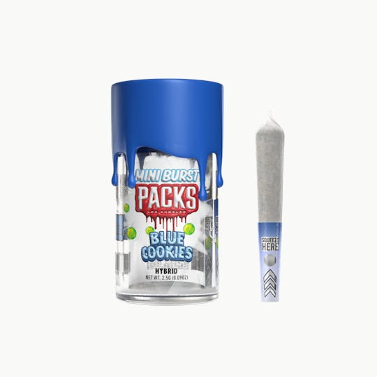 Packwoods - BLUE COOKIES | Packs Mini Bursts - 5 Pack Infused Mini Joints | 2.5G - 1