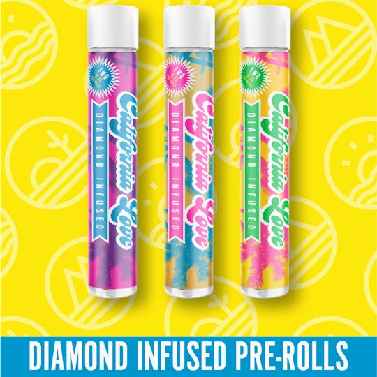 California Love - Diamond Infused 2x 0.7g Pre Rolls 1.4g Hybrid- Sherbert - 1
