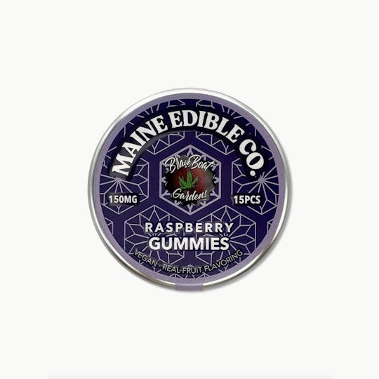Indico - 150mg Raspberry Gummies - The Maine Edible Co. + Brave Boat Gardens - 1