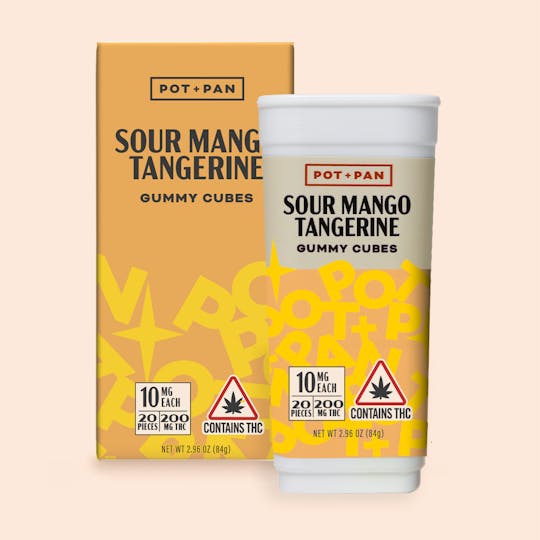 Pot + Pan - Pot + Pan | Hybrid | Sour Mango Tangerine Gummy Cubes | 20 pieces (10mg) - 1