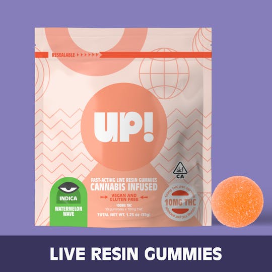 UP! - Watermelon Wave (Indica) Live Resin Edible 100mg - 1