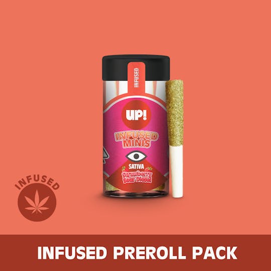 UP! - Strawberry Sour Diesel (Sativa) 5 pack Diamond Infused Preroll 2.5g - 1