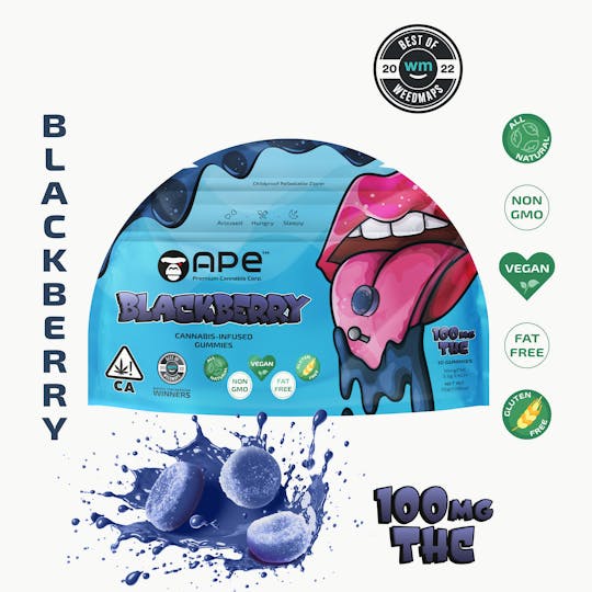 APE Premium Cannabis Corp - Blackberry Edibles — 100MG THC Gummies (NET WT 35g | 3.5g each) - 1