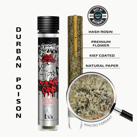 APE Premium Cannabis Corp - Durban Poison & Cafe Racer — Hash Hole Pre-Roll (2.5g) - 1