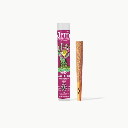Jetty Extracts - GMO x Vanilla Shake Pre-Roll Live Resin Infused 1g - 1
