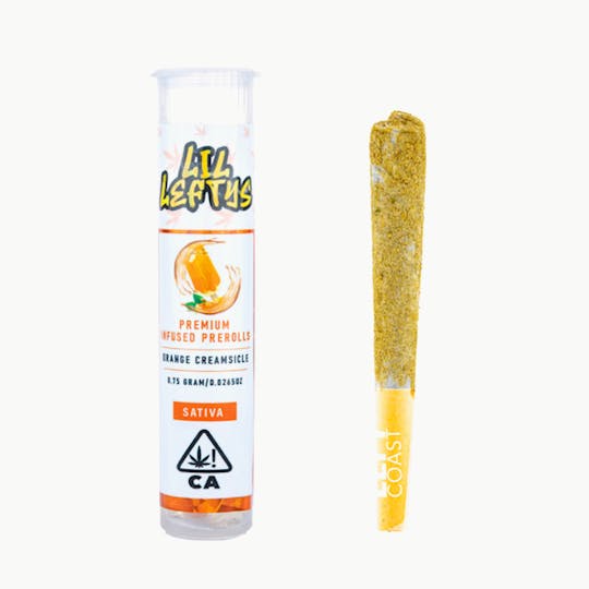 LEFT COAST - Lil Lefty Infused Preroll Single .75g - ORANGE CREAMSICLE - 1
