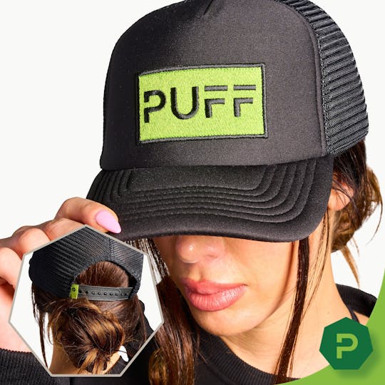 Puff Cannabis Company - PUFF Trucker Hat - Rectangle Logo - 1