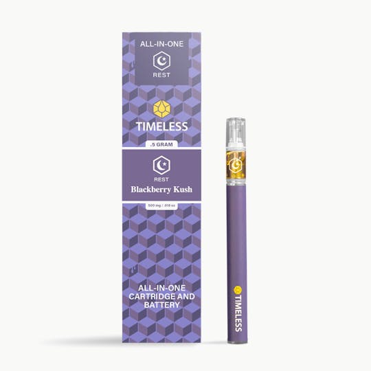 Timeless Vapes - Timeless Blackberry Kush 500mg Vape Cartridge All-In-One (Rest) - 1