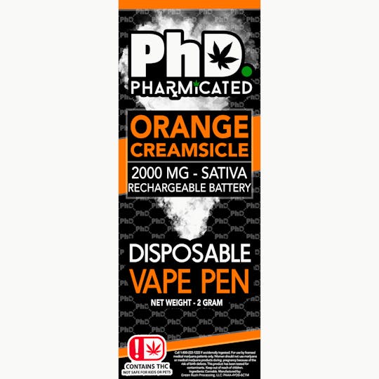 Pharmicated - PhD Disposable Vape Cart- 2000 mg - Orange Creamsicle (S) - 1