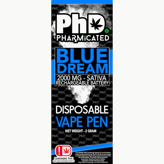 Pharmicated - PhD Disposable Vape Cart - 2000 mg - Blue Dream (S) - 1