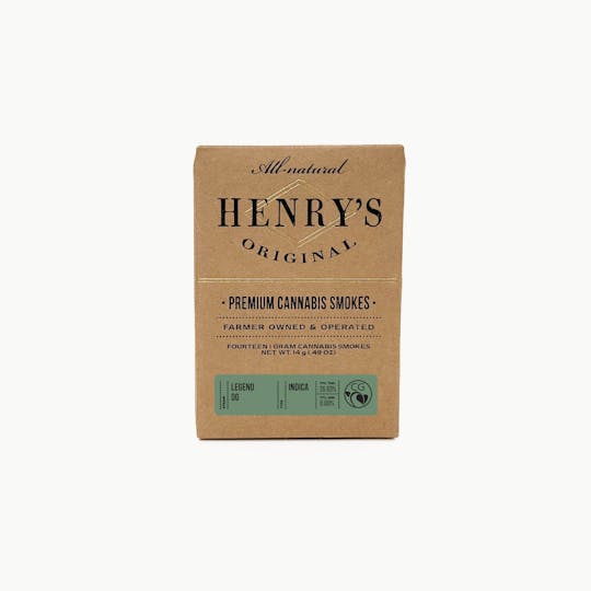 Henry's Original - 14g Total 14-Pack Pre-Rolls (1g each) - Legend OG - 1