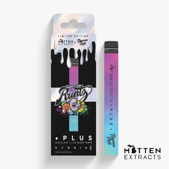 Mitten Extracts - Mitten + Plus x Pressure Pack Disposable - Super Pure Runtz 1g (Hybrid) - 1