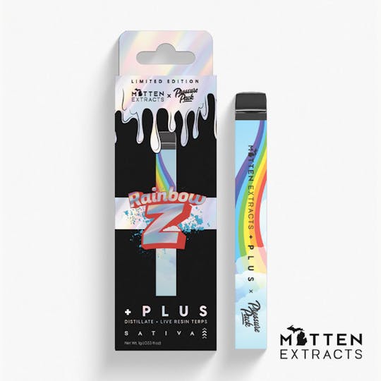 Mitten Extracts - Mitten + Plus x Pressure Pack Disposable - Rainbow Z 1g (Sativa) - 1