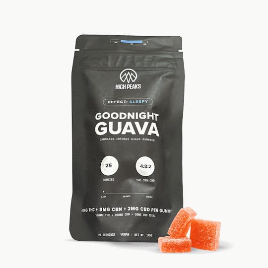 High Peaks - Goodnight Guava Gummies | 25-Pack | 100mg THC | 200mg CBN - 1